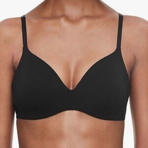 Calvin Klein Perfect Fit Black Wireless Lightly Lined Contour Bra Size XL